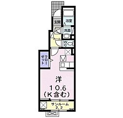 菫1st ワンルームの間取図画像
