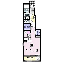 シャイングレース ワンルームの間取図画像