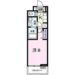 ルマルカブル 2階1Kの間取り