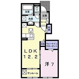 ピオニール紀の川2 1LDKの間取図画像