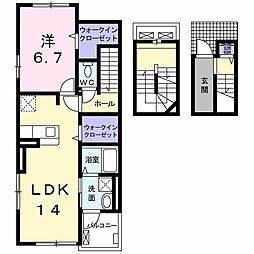 アビタシオンS 1LDKの間取図画像