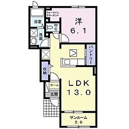 エテルノエスポワール3 1LDKの間取図画像