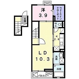 シェロマ 4階1LDKの間取り
