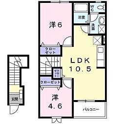 サン・エアリーB 2LDKの間取図画像