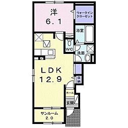 ベルオーヴ8A 1LDKの間取図画像