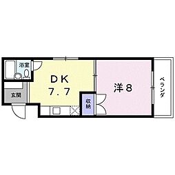 グリーンハイツ 1階1DKの間取り