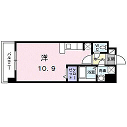 エレガント松元 2階ワンルームの間取り