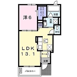 オベリス1 1LDKの間取図画像