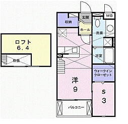 グッドラック ワンルームの間取図画像