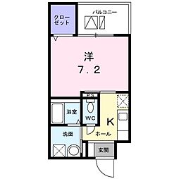 アネックス石原 1Kの間取図画像