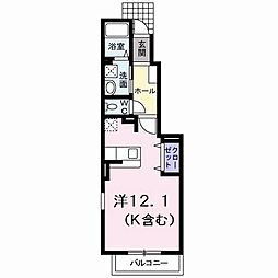 ヴェルドゥーラ3 ワンルームの間取図画像