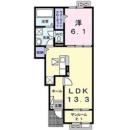 ベラヴィータ 1LDKの間取図画像