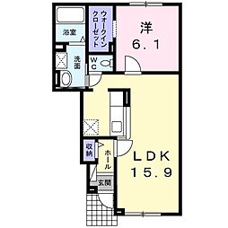 グランソレイユ 1LDKの間取図画像