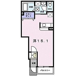 シェーンフェルト ワンルームの間取図画像