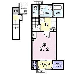サニー・セーラ 1Kの間取図画像