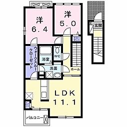 フローリッシュA 2LDKの間取図画像