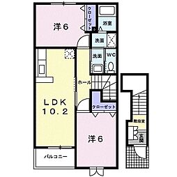 ハルトリーゲルＡ 2階2LDKの間取り