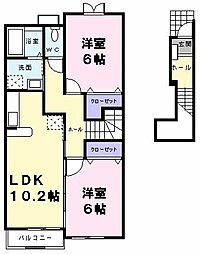 ヴェルタウンD 2LDKの間取図画像