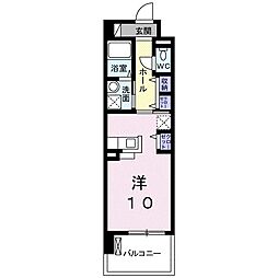 アルカディアコート ワンルームの間取図画像