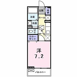 パレ・ラシュレ 1Kの間取図画像