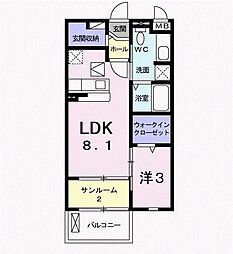 ボヤージュ 1DKの間取図画像