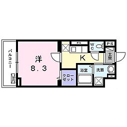 ブルック　ブリーズ 1階1Kの間取り