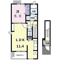 ビオーラ美里 1LDKの間取図画像