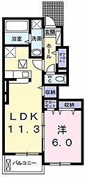 ミライA 1LDKの間取図画像