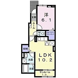 ミルト　フリーデ 1階1LDKの間取り