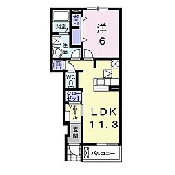 グランドール・S1 1LDKの間取図画像