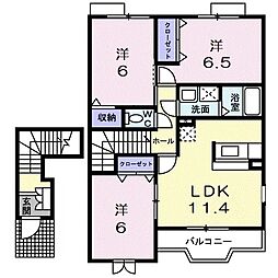 Ｌｉｔｔｌｅ　Ｆｏｒｅｓｔ　II 2階3LDKの間取り