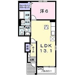 パティオ1 1LDKの間取図画像