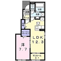 ファルファーラ　II 1階1LDKの間取り