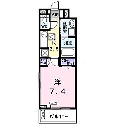 カタランテ千代田 1Kの間取図画像