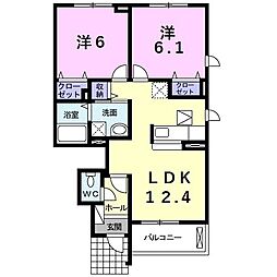 ブルーム 2LDKの間取図画像