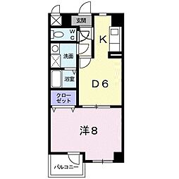 日吉マナーハウス 1DKの間取図画像