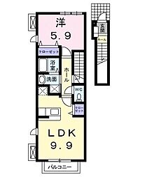 旭が丘レジデンス 1LDKの間取図画像