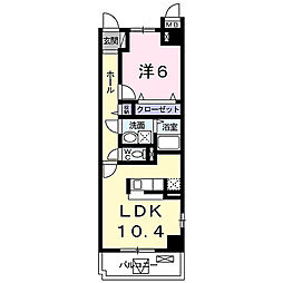 グレイス雅 3階1LDKの間取り