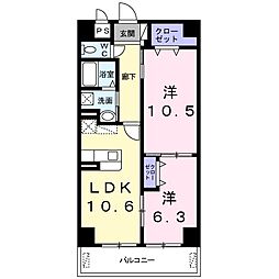 メゾン・ド・アムール 2LDKの間取図画像