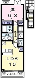 グランブル2 1LDKの間取図画像