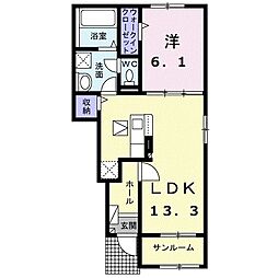 カーサ・コルーテ 新庄 1LDKの間取図画像