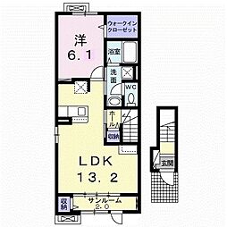 ブルージュK 1LDKの間取図画像