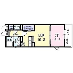 ラヴィータ 2階1LDKの間取り