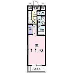 カサフェリシダ 1Kの間取図画像