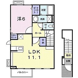 ベルフラット 1LDKの間取図画像