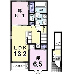 スウィート II 2LDKの間取図画像