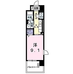 アーバンネクスト公津の杜 1Kの間取図画像
