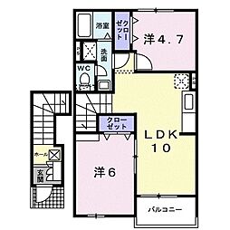 マザーアース悠 2LDKの間取図画像