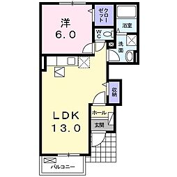 エアリ 1階1LDKの間取り