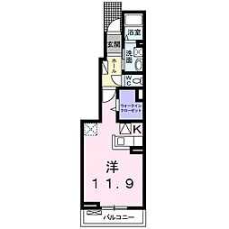 カレント 1Kの間取図画像